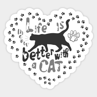 Life is better with a cat, Sticker